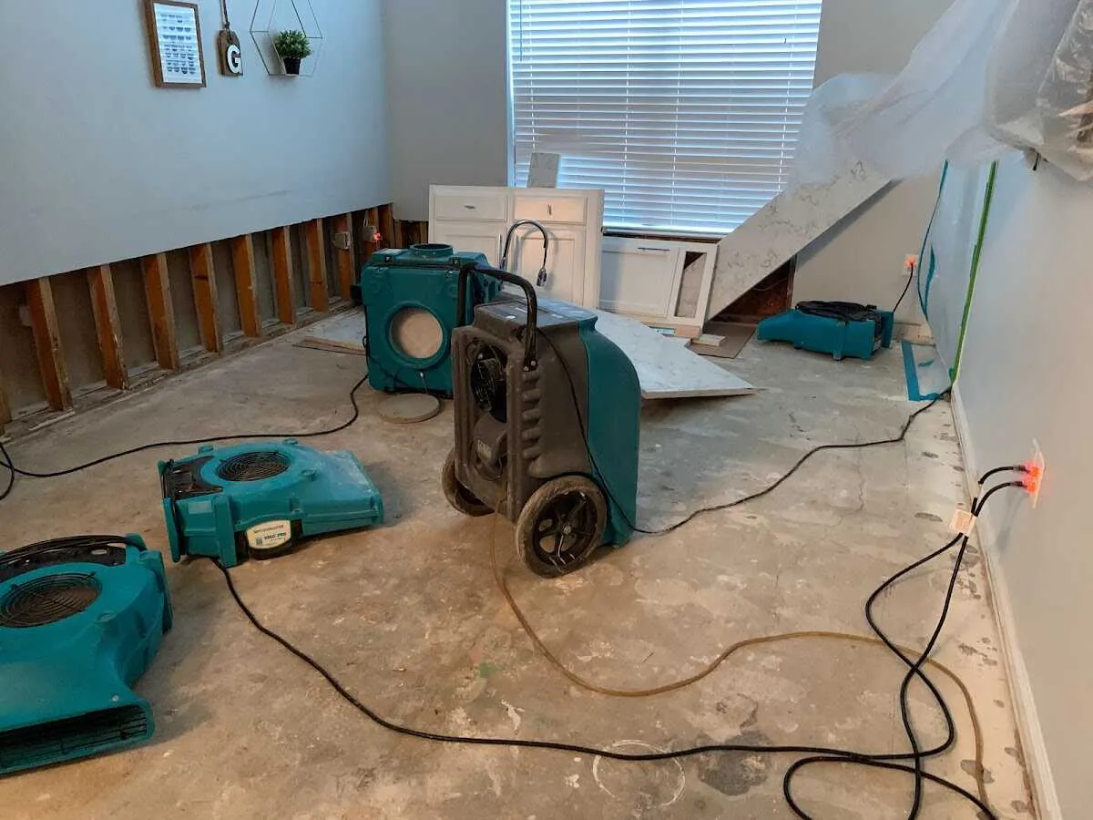 Dehumidifier in flood-cut room for Water Extraction & Removal in Castle Rock